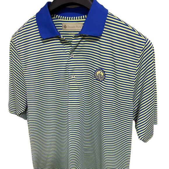 Donold Ross Golf Polo Shirt Mens Large Striped Olympia Fields Logo - Picture 2 of 6